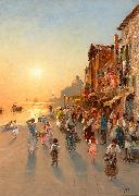 wilhelm von gegerfelt Evening View from Venice oil painting on canvas